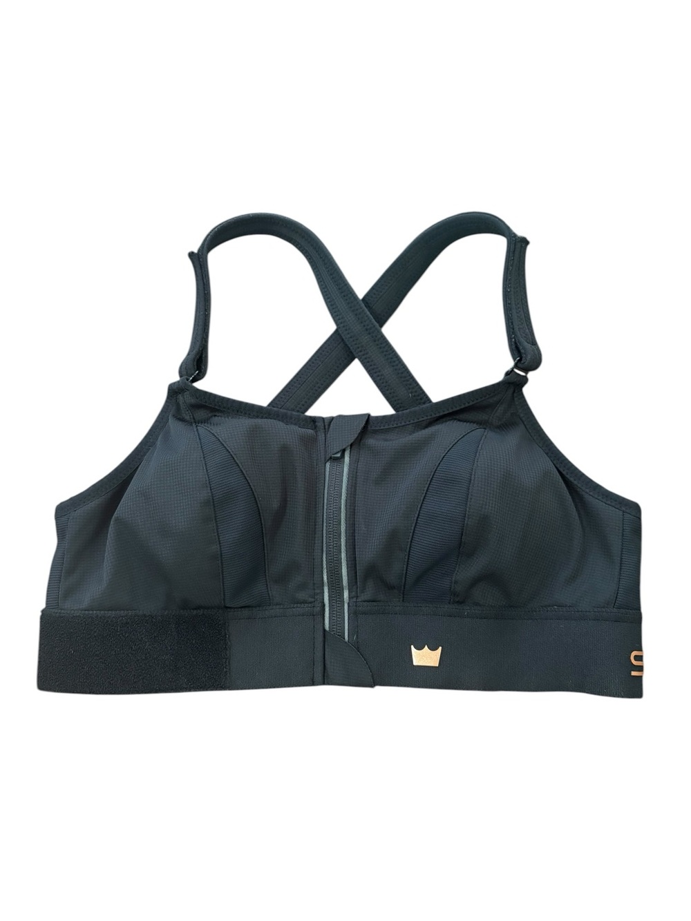 SHEFIT Ultimate Sports Bra Adjustable High Impact Front Zipper Black Size Medium